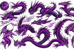 Purple space dragon tattoo idea