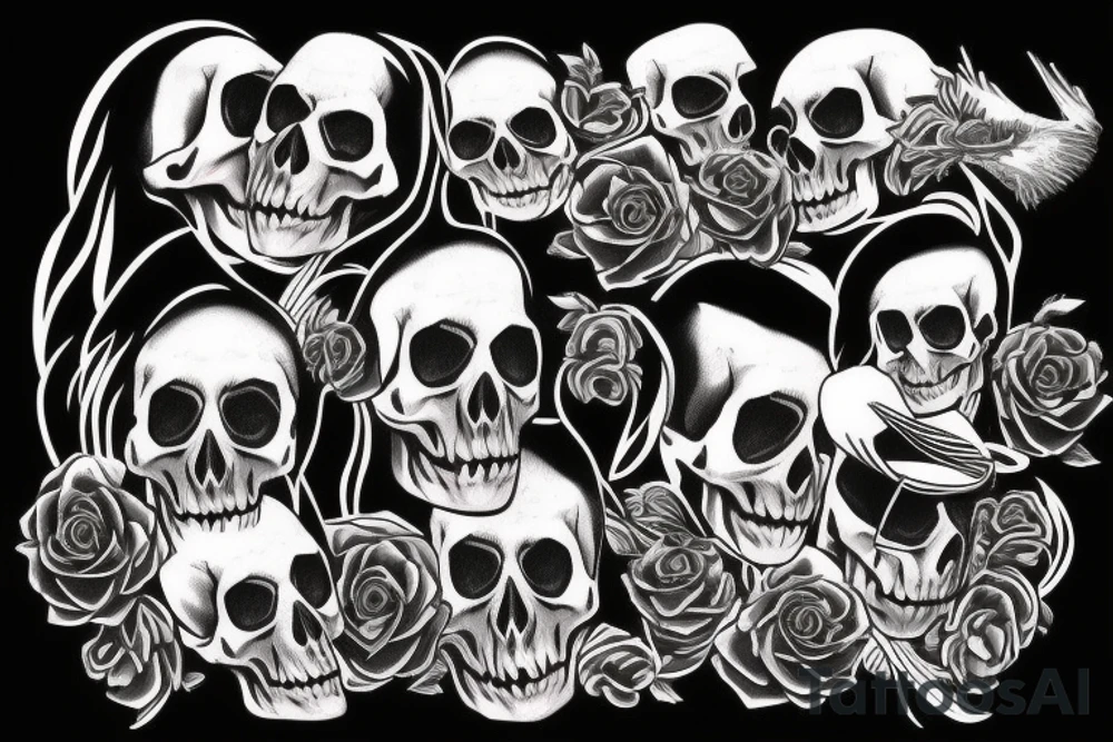 Skull and raven tattoo idea
