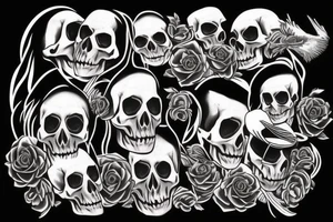 Skull and raven tattoo idea