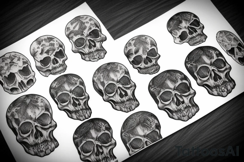 raven skull tattoo idea