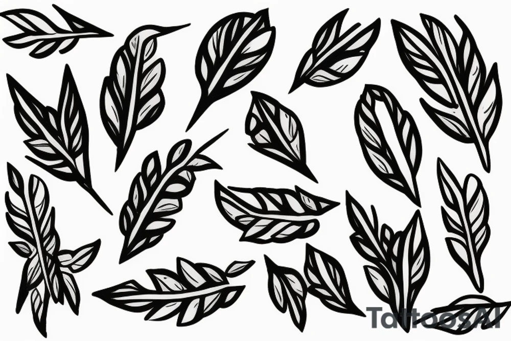 Dove flying with an olive branch losing leaves the leaves turn to arrowheads tattoo idea