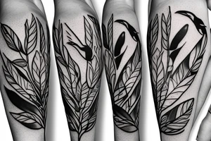 Dove flying clutching an olive branch losing leaves tattoo idea