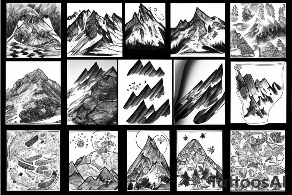 cracked mountain road tattoo idea