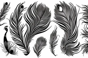 Peacock feather and leopard tattoo idea