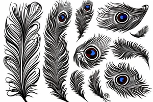 Peacock feather and leopard tattoo idea