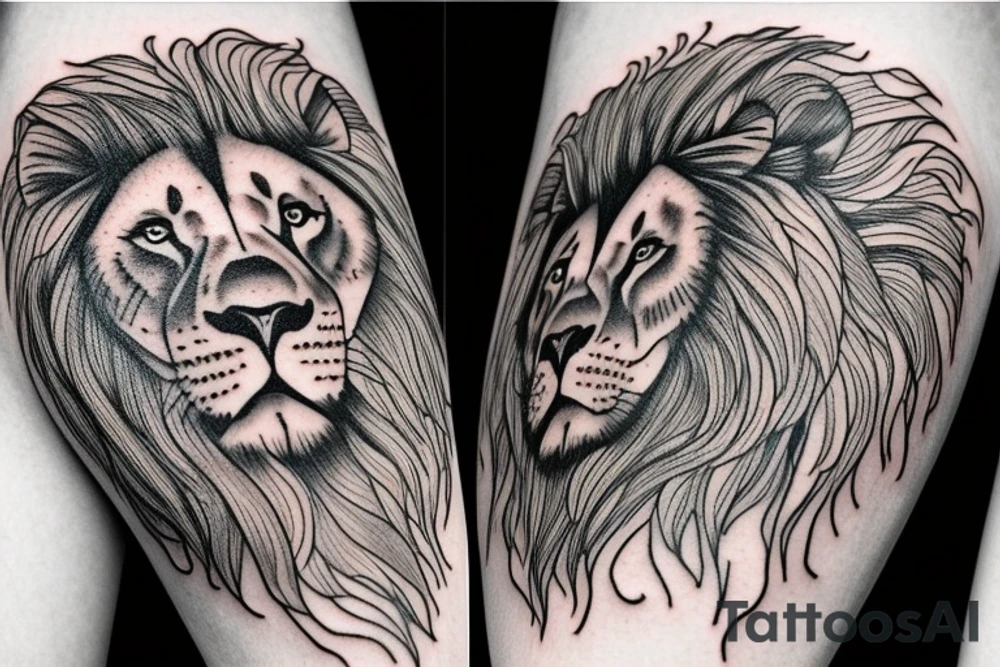 Lion head tattoo idea
