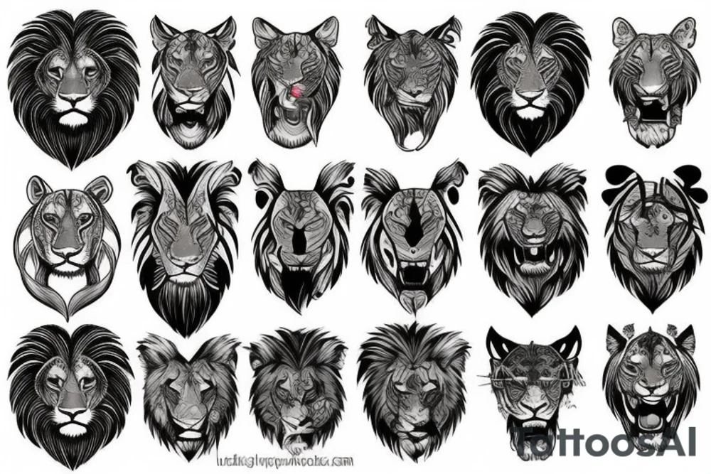 Lion head tattoo idea