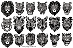 Lion head tattoo idea