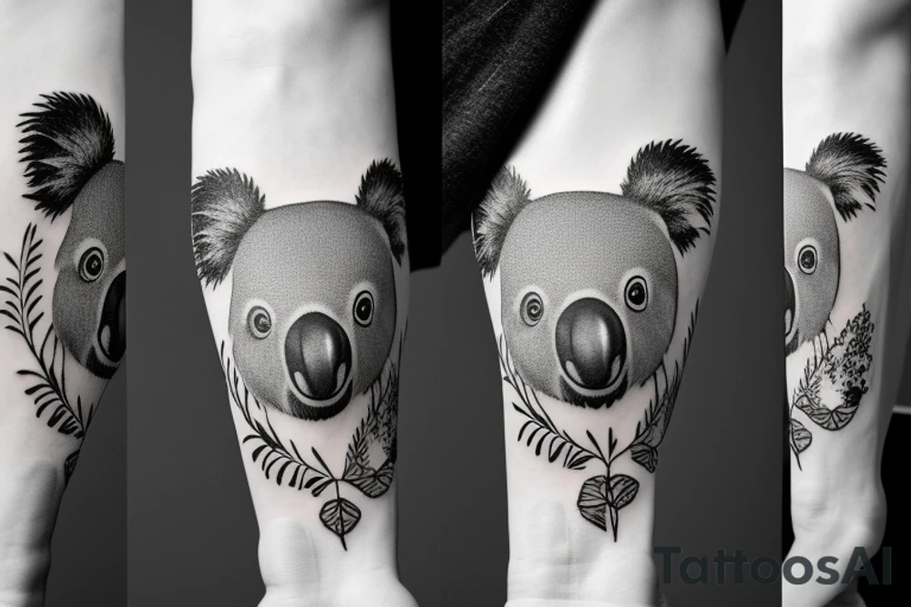Koala on tree tattoo idea