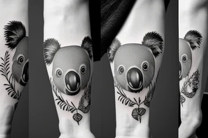 Koala on tree tattoo idea