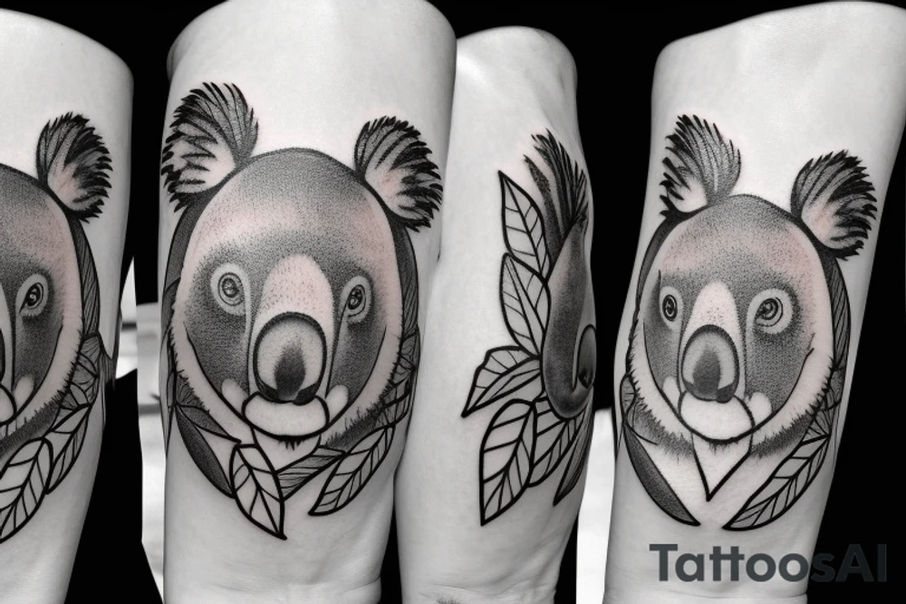 Koala on tree tattoo idea