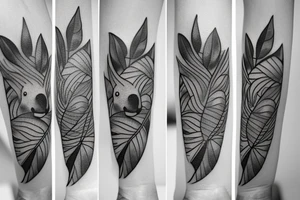 Koala and leaf tattoo idea