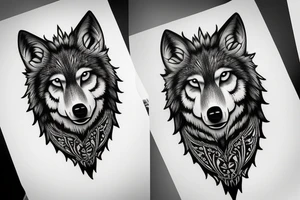 Wolf head tattoo idea