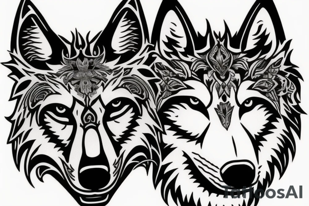 Wolf head tattoo idea