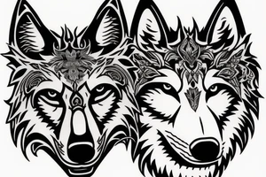 Wolf head tattoo idea