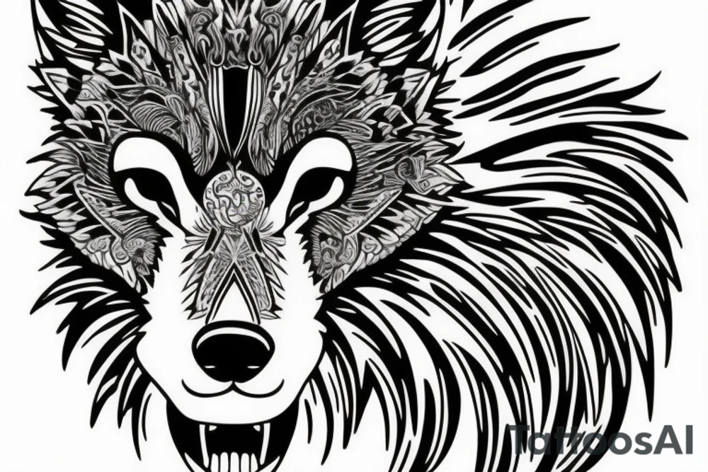 Wolf head tattoo idea