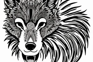 Wolf head tattoo idea