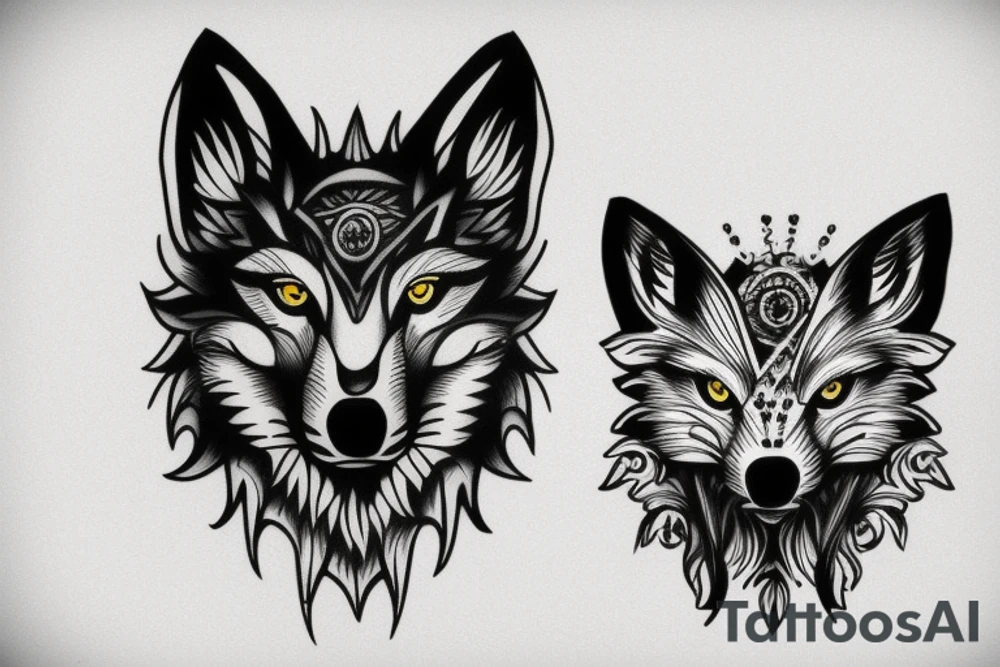 Wolf head tattoo idea
