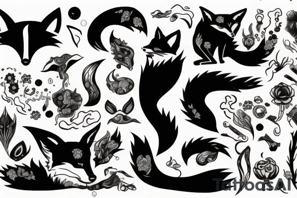 Fox and smoke tattoo idea