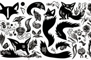 Fox and smoke tattoo idea