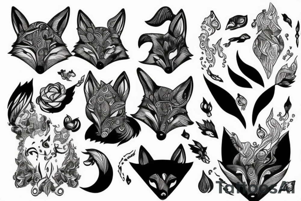 Fox and smoke tattoo idea