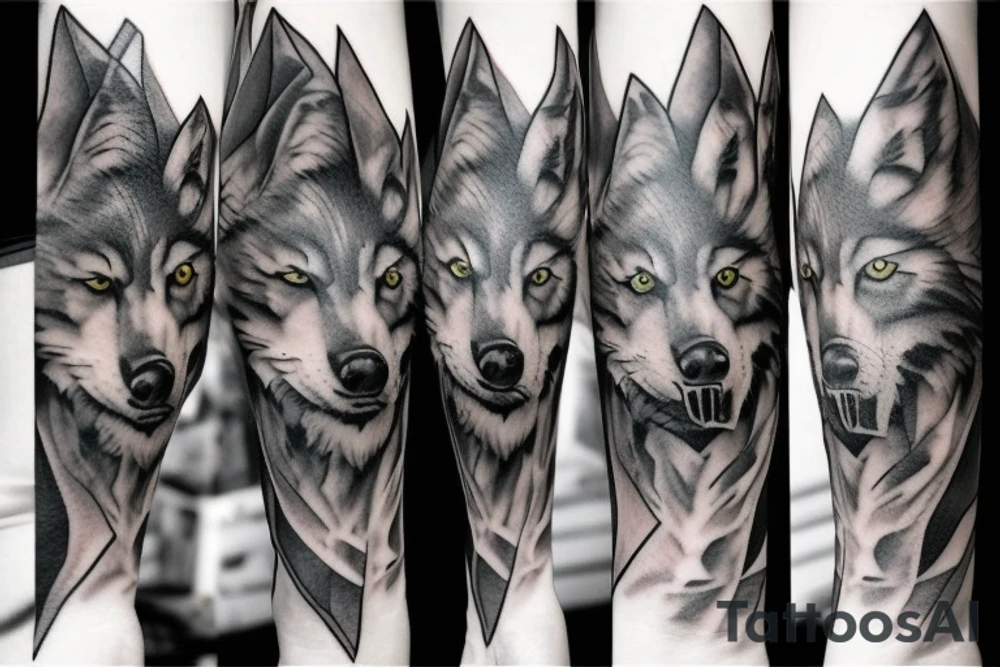 wolf and smoke tattoo idea