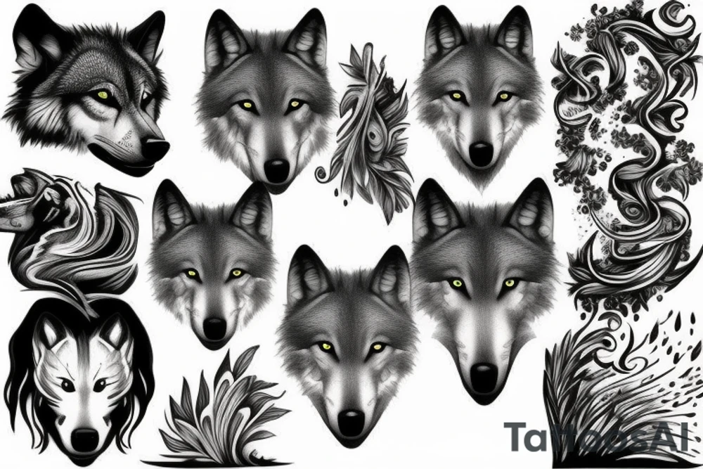 wolf and smoke tattoo idea