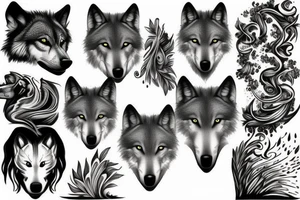 wolf and smoke tattoo idea