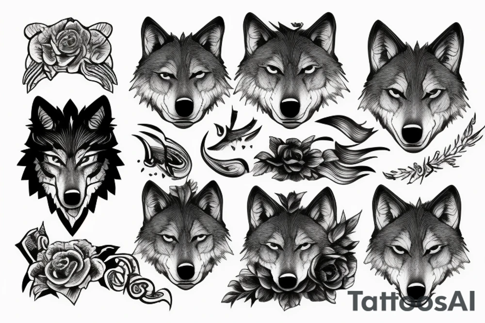 wolf and smoke tattoo idea