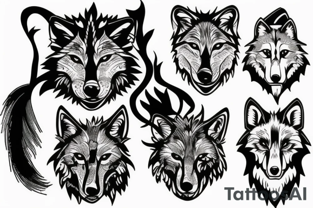 wolf and smoke tattoo idea