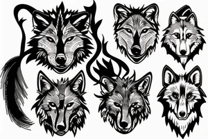 wolf and smoke tattoo idea