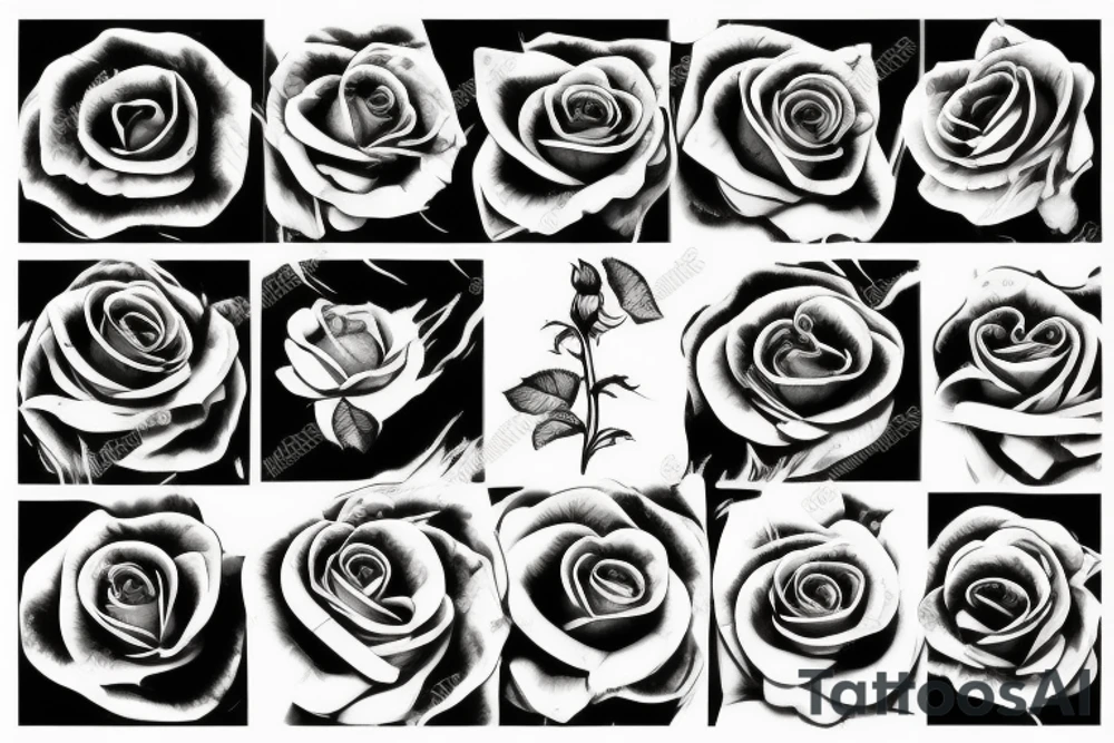 Roses and smoke tattoo idea