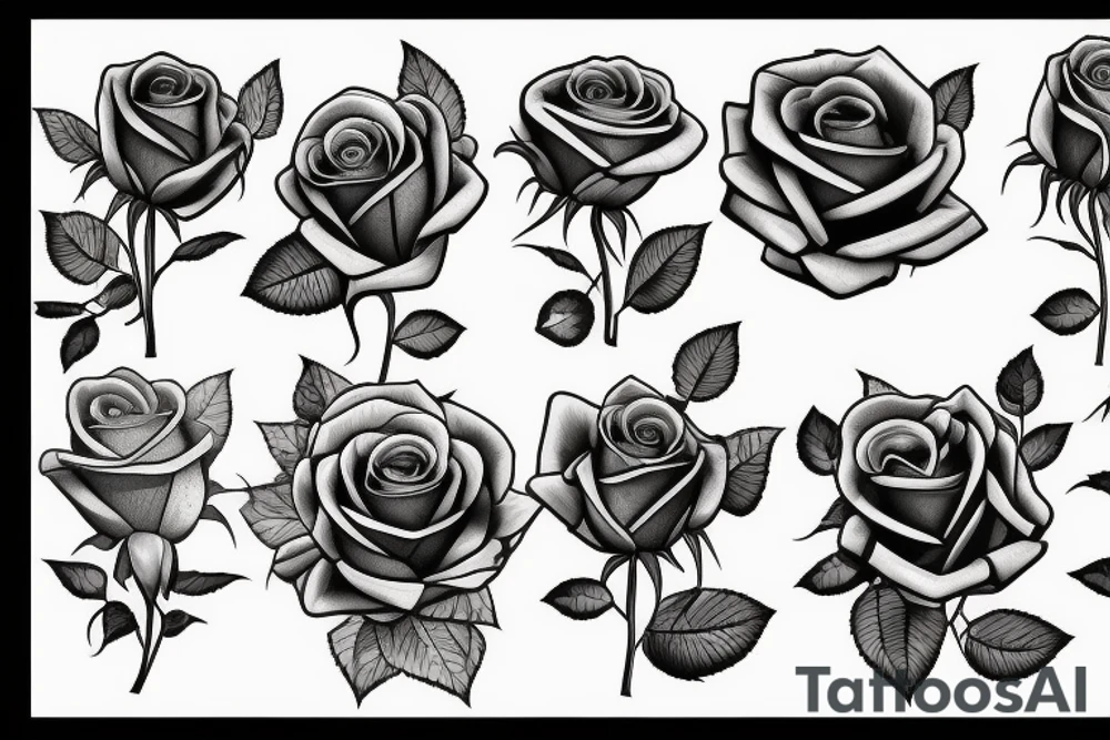 Roses and knife tattoo idea