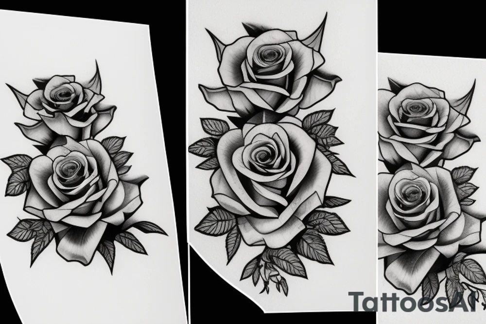 Roses and knife tattoo idea