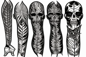 Dagger and leaves tattoo idea