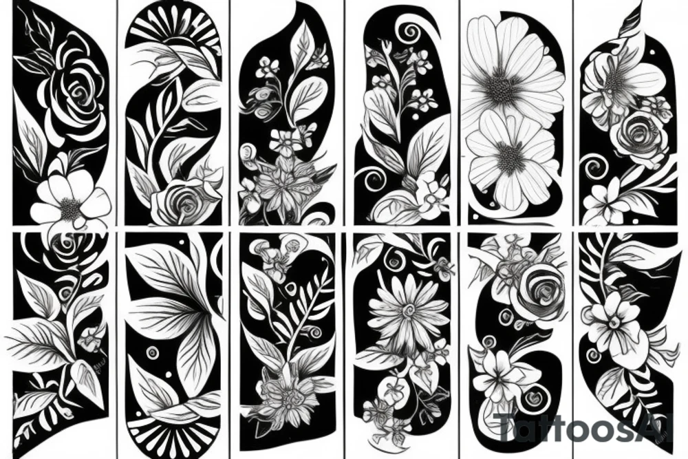 Ornamental flower tattoo idea