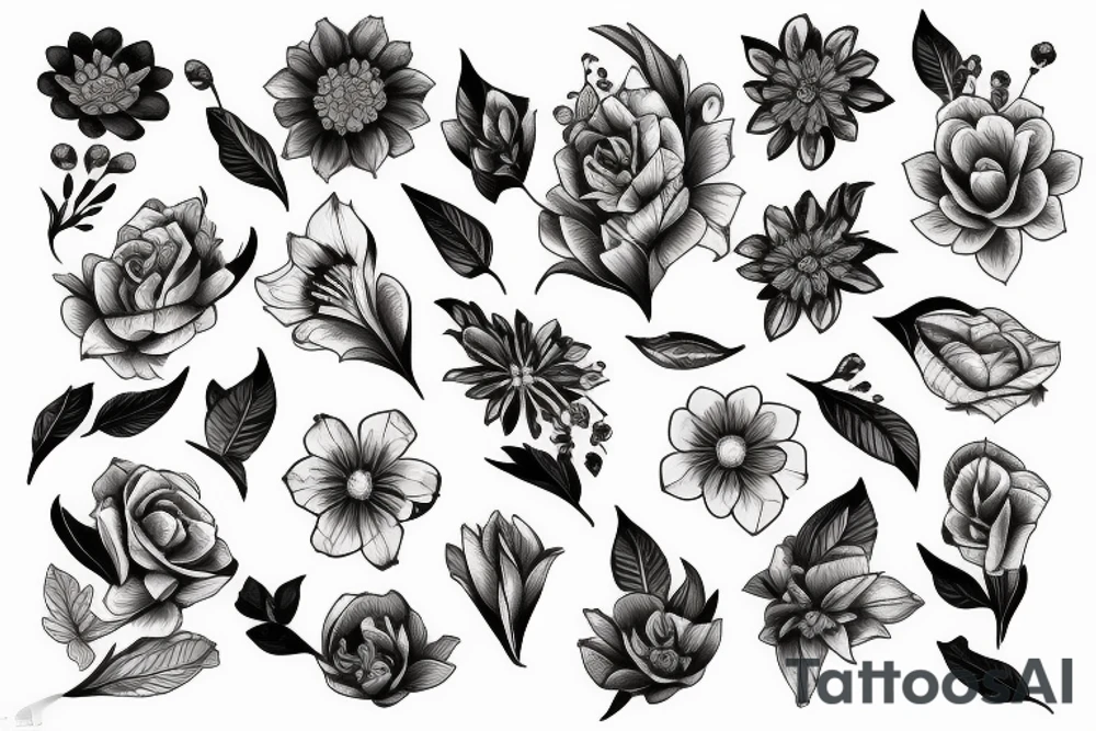 Ornamental flower tattoo idea