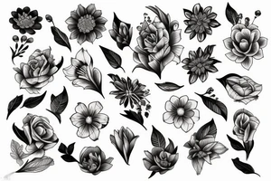 Ornamental flower tattoo idea