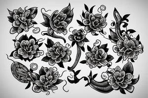 Ornamental orchid tattoo idea