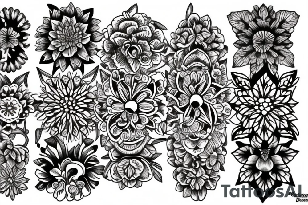 Ornamental orchid tattoo idea