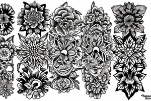 Ornamental orchid tattoo idea