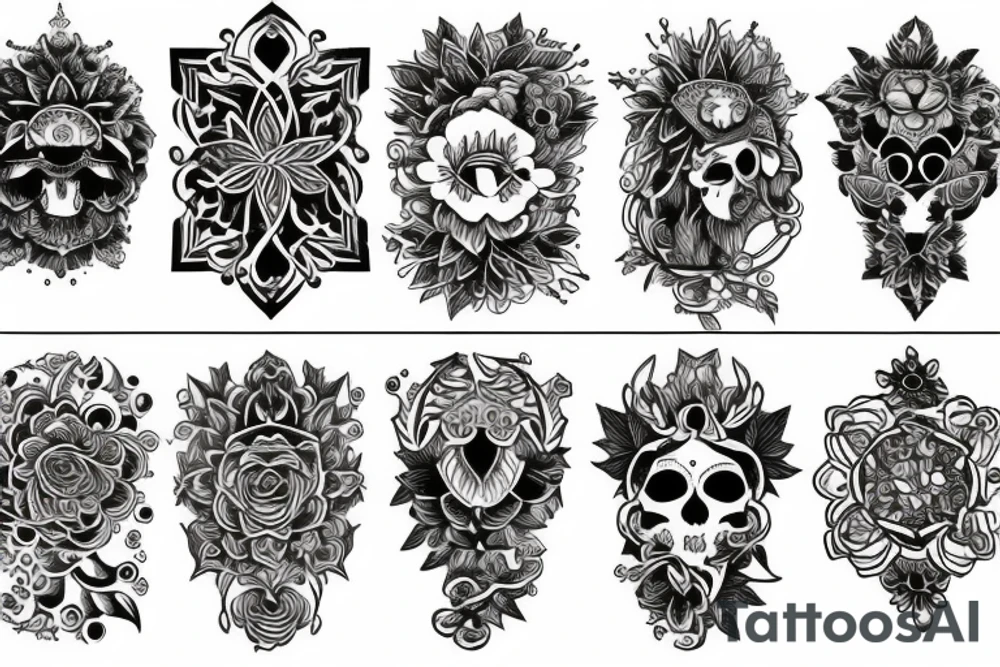 Ornamental peomy tattoo idea