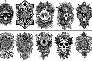 Ornamental peomy tattoo idea