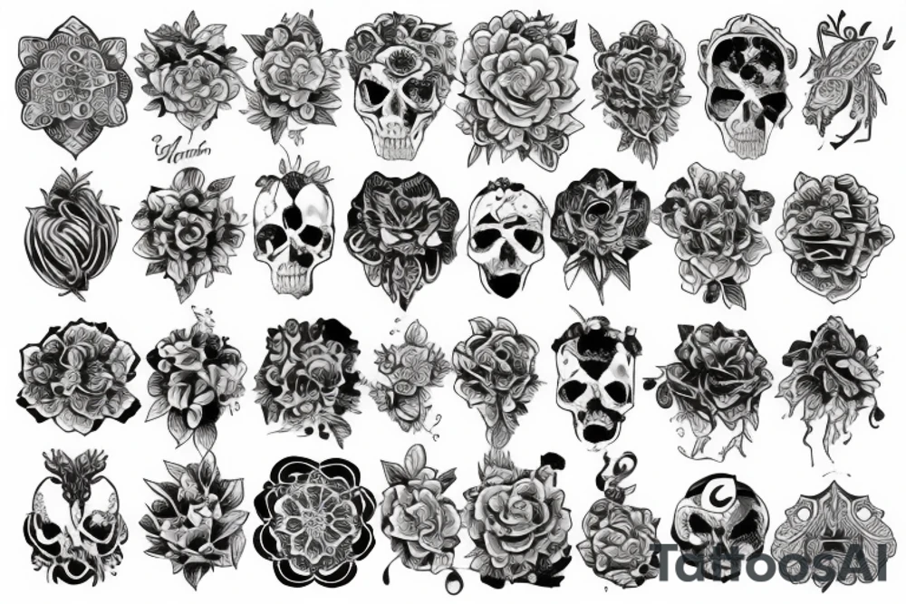 Ornamental peomy tattoo idea