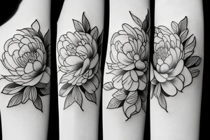 Ornamental peony tattoo idea