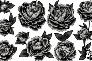 Ornamental peony tattoo idea