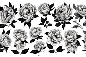 Fine line peony tattoo idea