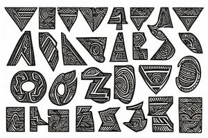 Tattoo with letter FPD in a tribal style tattoo idea