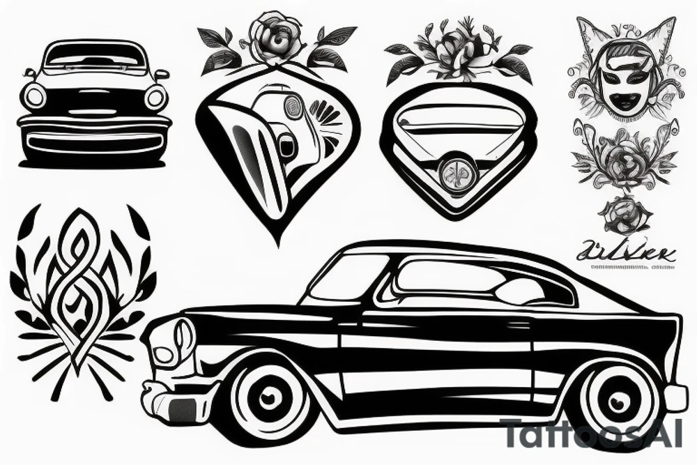 minimalistic car tattoo idea