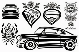 minimalistic car tattoo idea